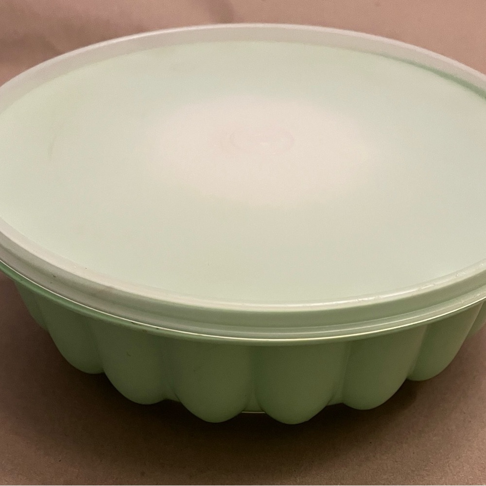 Vintage Tupperware Mint Green Plastic Ring Jello Mold